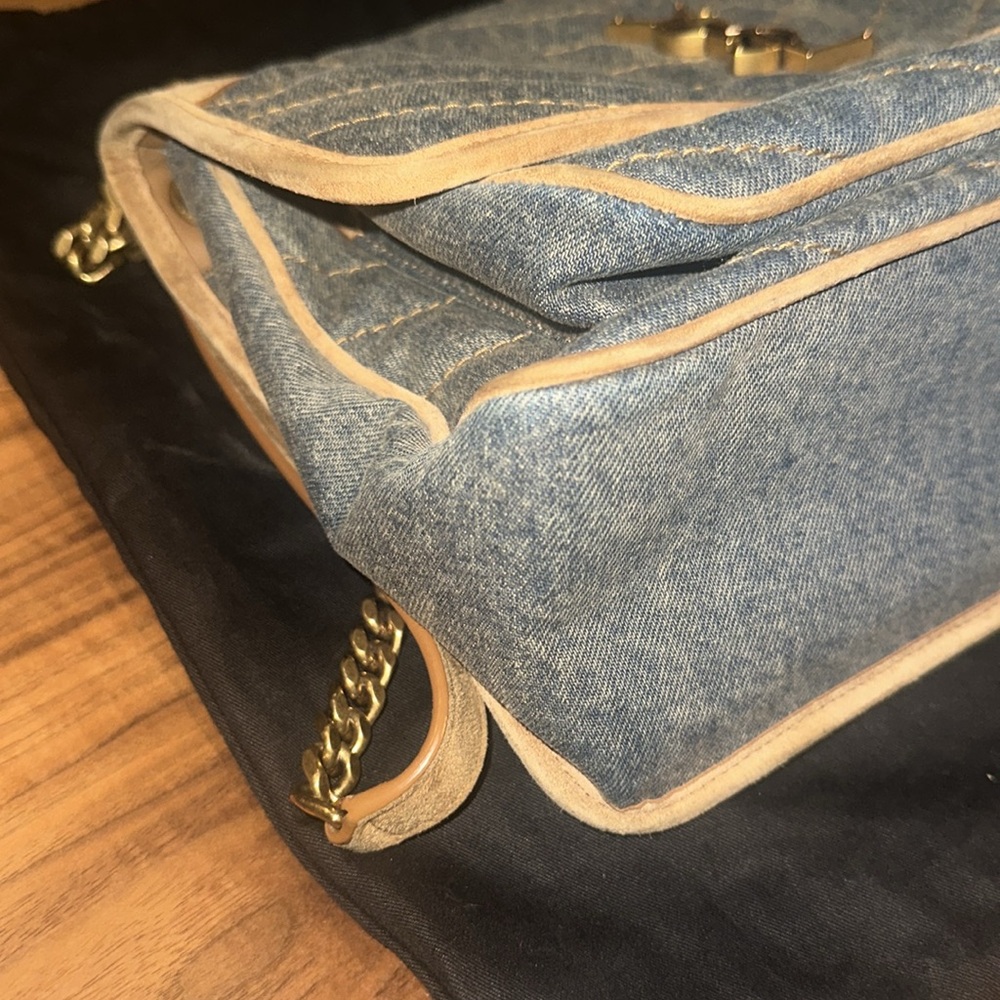 Saint Laurent Medium Monogram Matelasse Denim Niki Bag - Picture 9 of 16